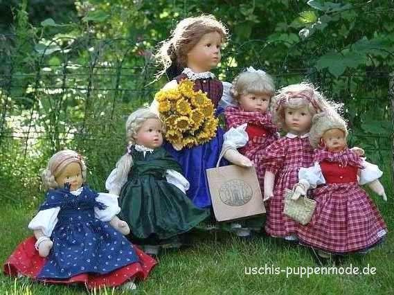 Puppenmode im Sommer,
                                Puppenkleider und Puppendirndl