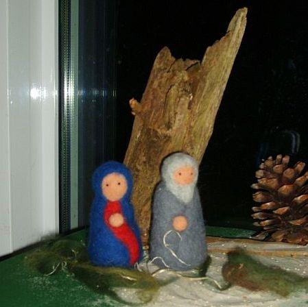 Maria und Jodef gefertigt aus
                                Filzwolle